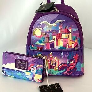 Loungefly Mini Backpack & Wallet Disney Castle Series - The Little Mermaid